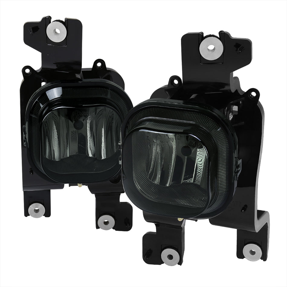 2008-2010 Ford F-250/F-350/F-450/F-550 Super Duty H10 Fog Lights w/ Switch & Wiring Harness (Chrome Housing/Smoked Lens)