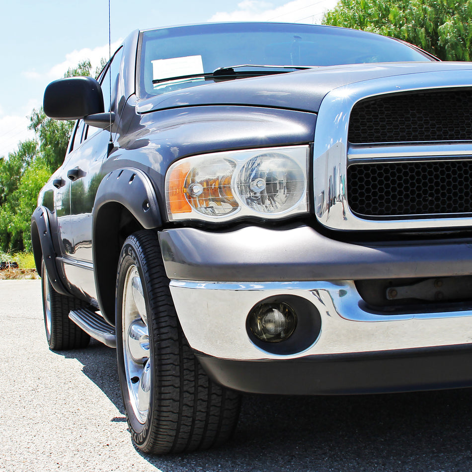 2002-2009 Dodge RAM 9006 Fog Lights w/ Mounting Brackets (Chrome Housing/Smoked Lens)