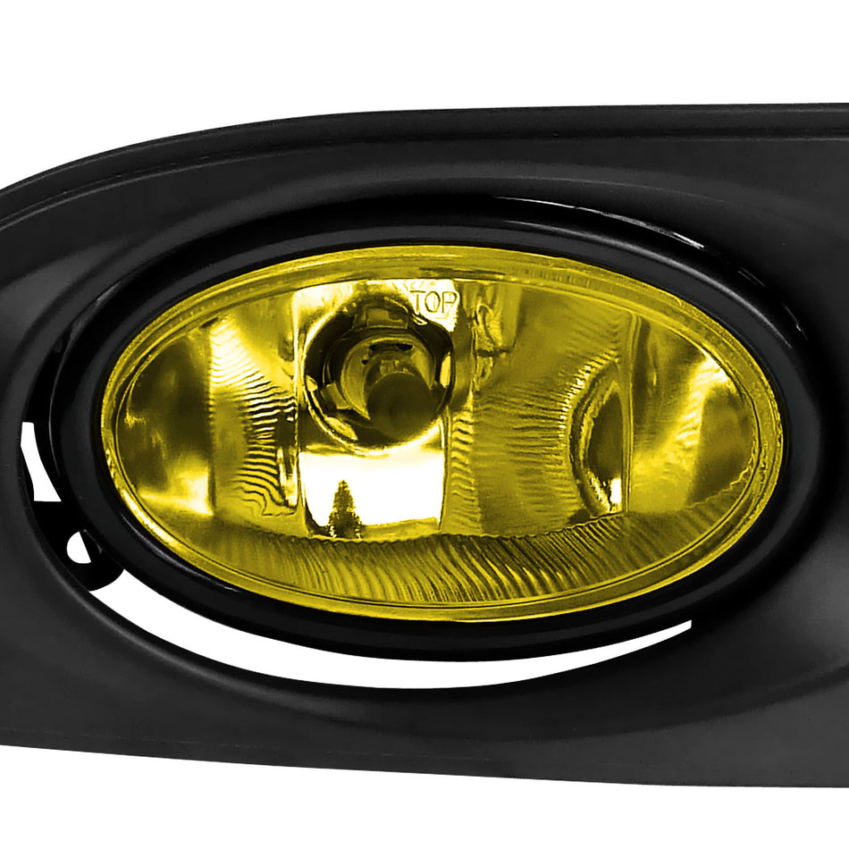 2005-2007 Acura RSX H11 Fog Lights Kit (Chrome Housing/Yellow Lens)