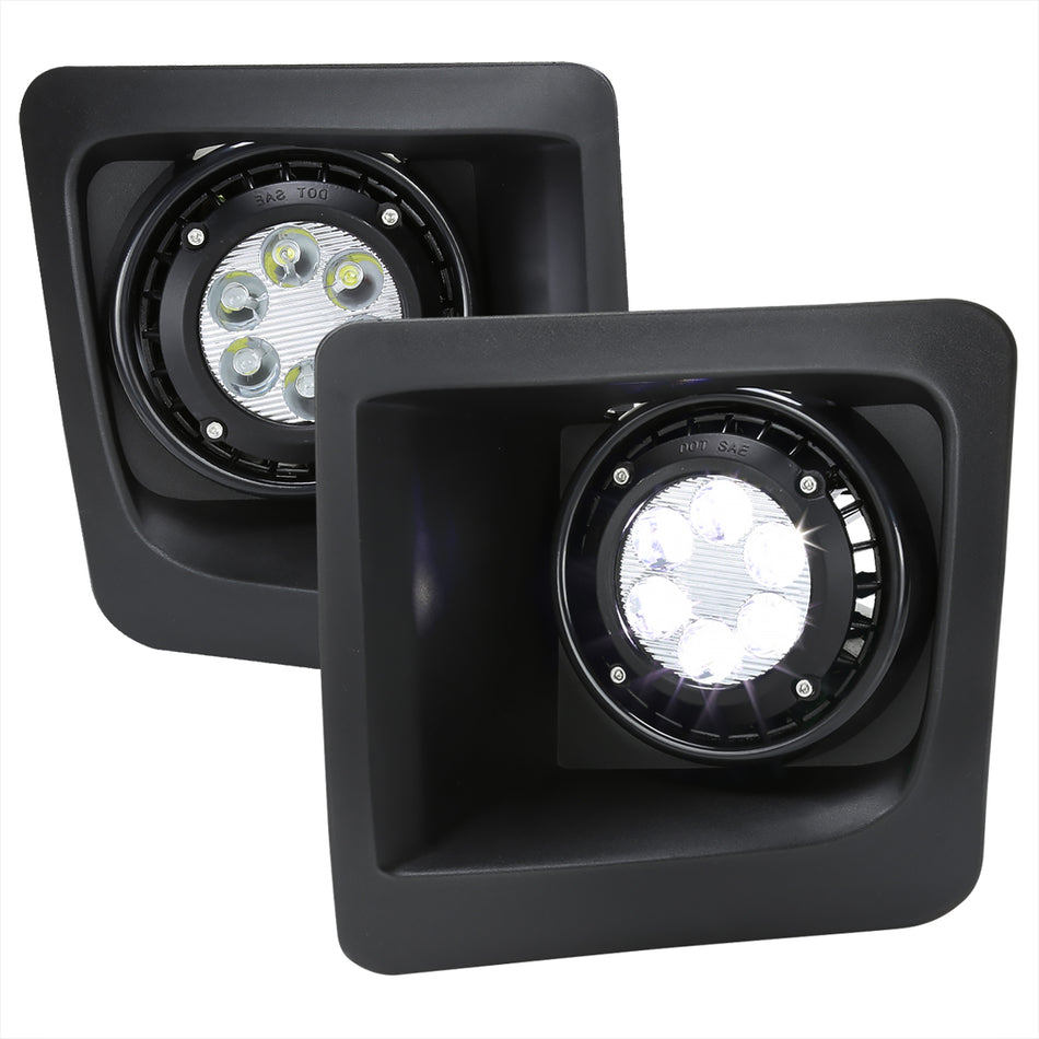 2014-2015 GMC Sierra 1500 LED Fog Lights Kit w/ Switch & Wiring Harness (Chrome Housing/Clear Lens)