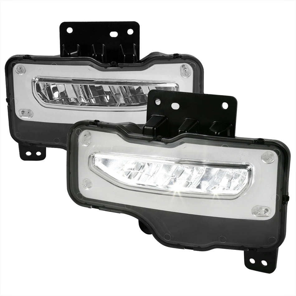 2016-2018 GMC Sierra 1500 6500K LED Fog Lights Kit (Chrome Housing/Clear Lens)