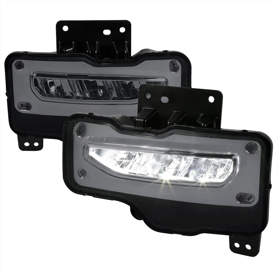 2016-2018 GMC Sierra 1500 6500K LED Fog Lights Kit (Chrome Housing/Smoked Lens)