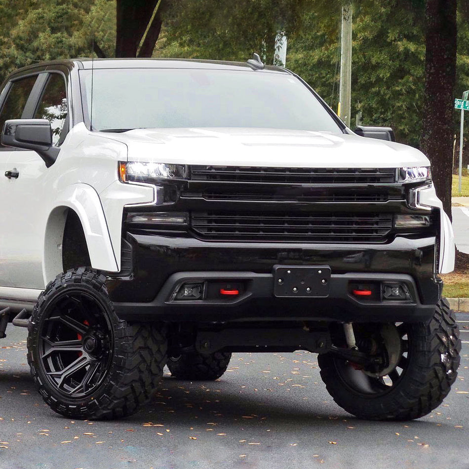 2019-2022 Chevrolet Silverado 1500/2020-2022 Silverado 2500HD/3500HD LED Fog Lights Kit (Matte Black Housing/Clear Lens)