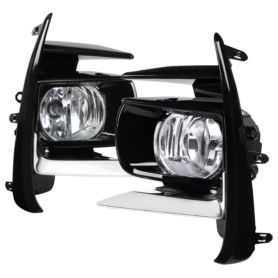 2018-2019 Toyota Sienna 12V/55W H11 Fog Lights Kit (Chrome Housing/Clear Lens)
