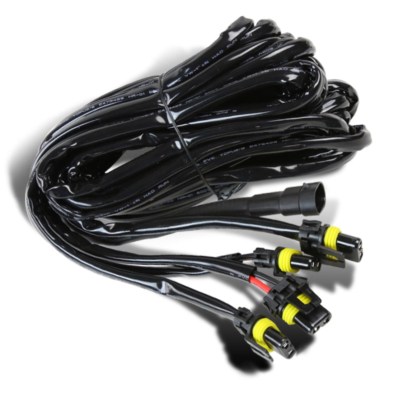 Universal 10' 12 Gauge Fog Lights Wiring Harness w/ 4 Connectors
