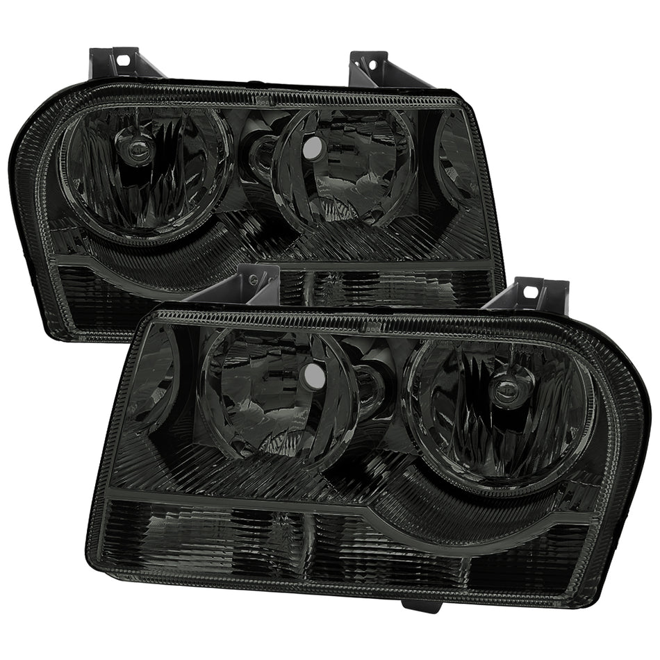 2005-2010 Chrysler 300 Factory Style Headlights (Chrome Housing/Smoked Lens)