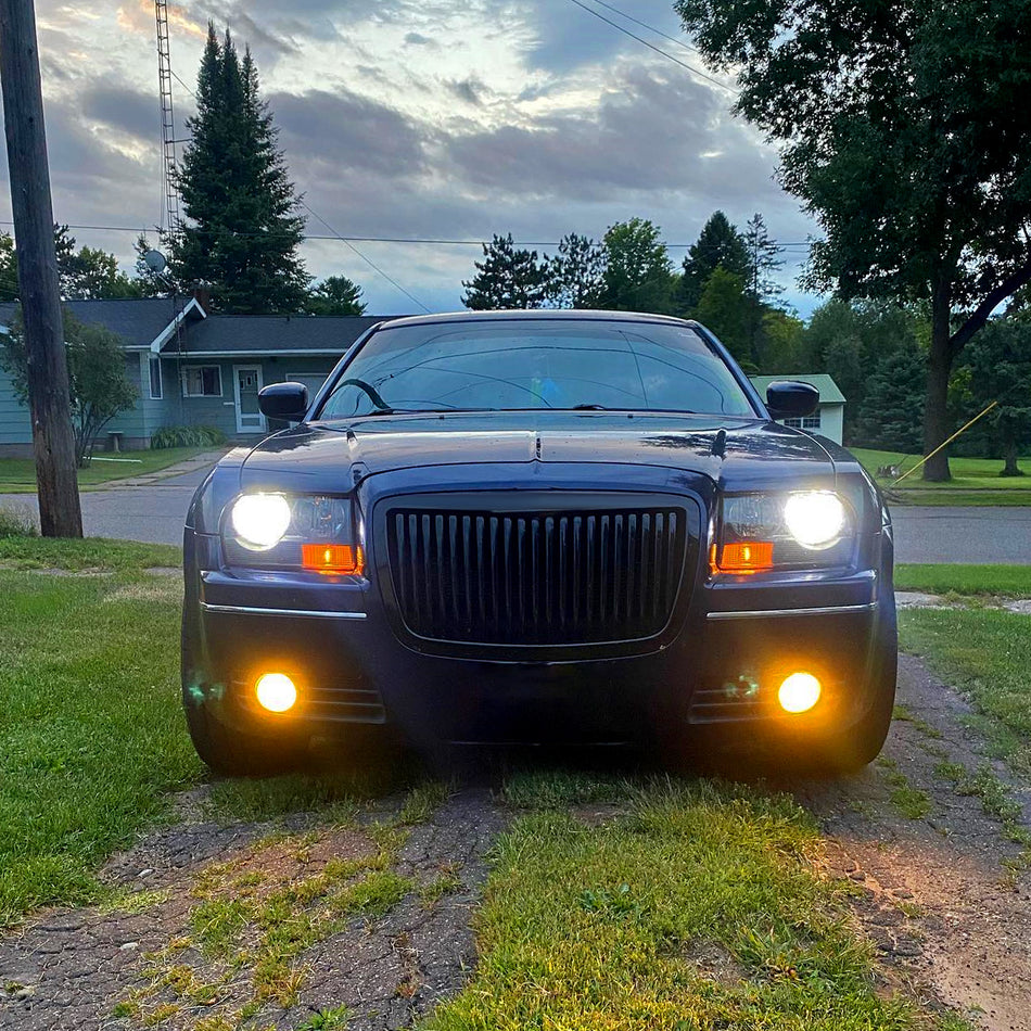 2005-2010 Chrysler 300 Factory Style Headlights (Matte Black Housing/Clear Lens)