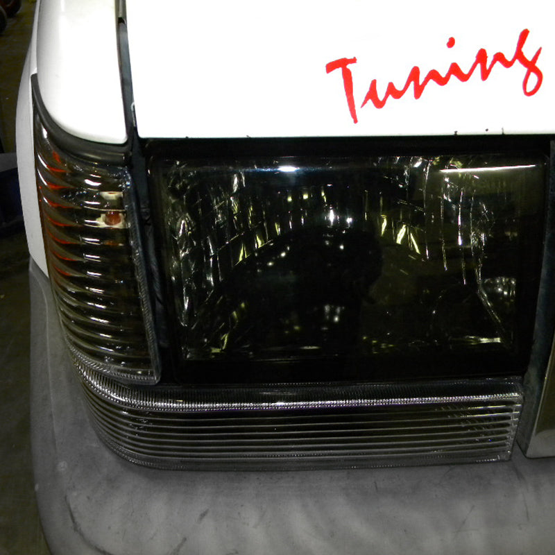 1993-1998 Jeep Grand Cherokee Factory Style Headlights (Chrome Housing/Smoked Lens)