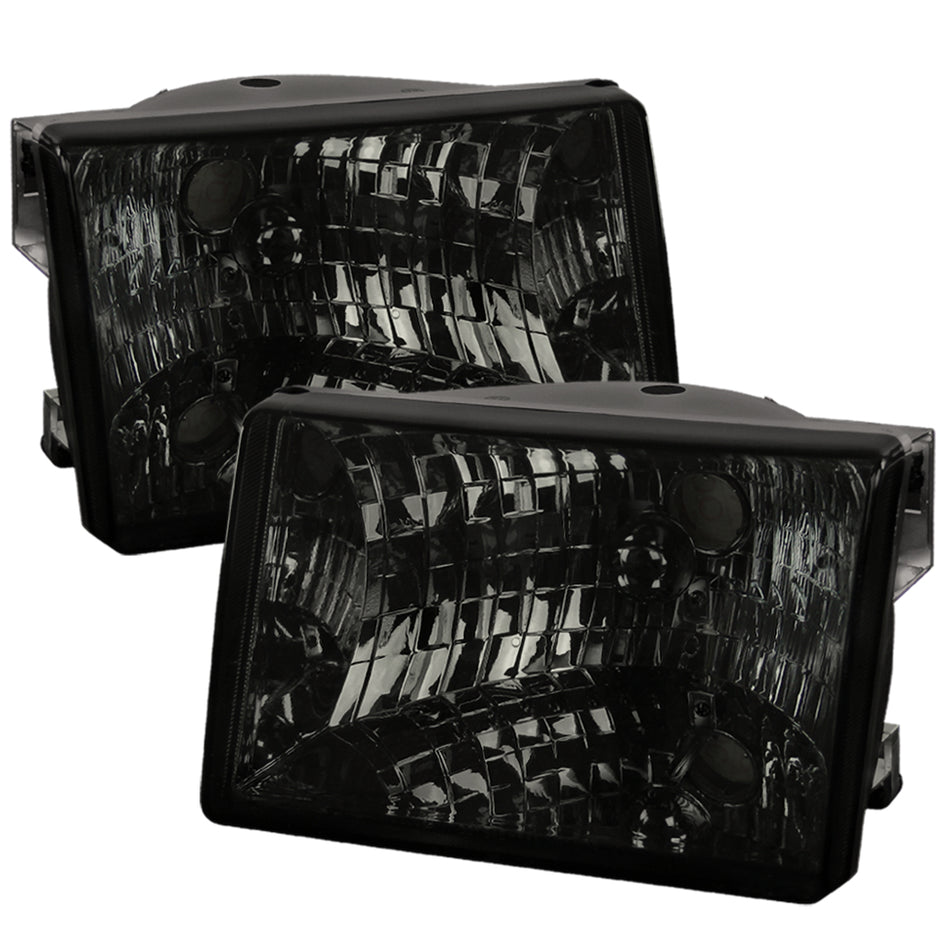 1993-1998 Jeep Grand Cherokee Factory Style Headlights (Chrome Housing/Smoked Lens)