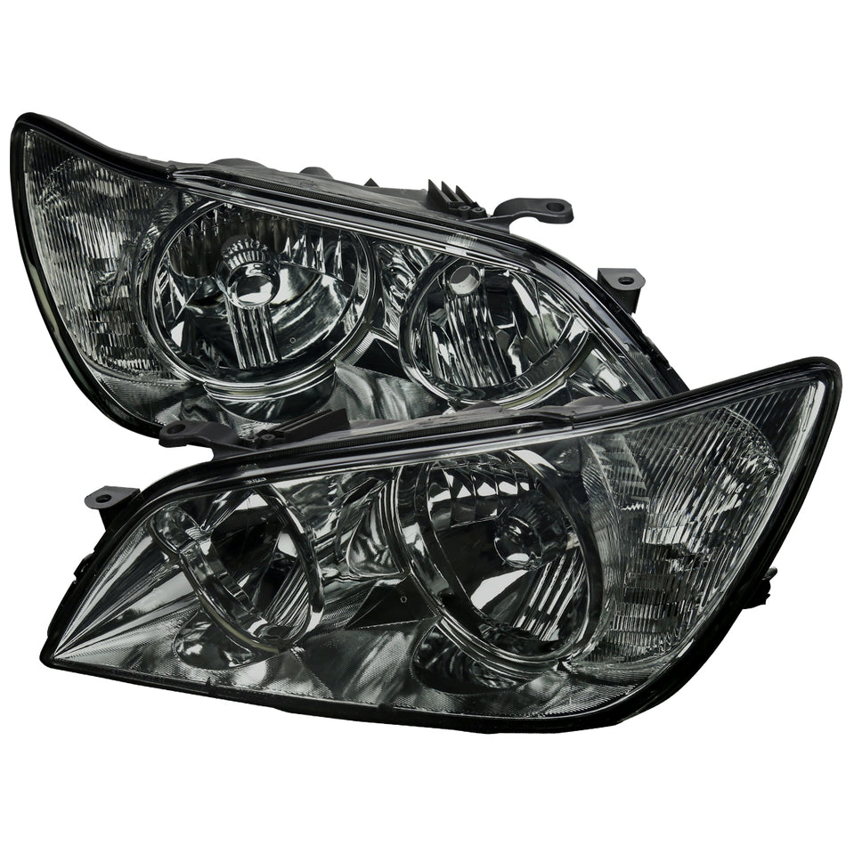 2001-2005 Lexus IS300 Factory Style Crystal Headlights (Chrome Housing/Smoked Lens)