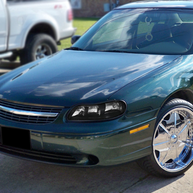1997-1999 Oldsmobile Cutlass / 1997-2003 Chevrolet Malibu / 2004-2005 Chevrolet Classic Factory Style Headlights (Matte Black Housing/Clear Lens)