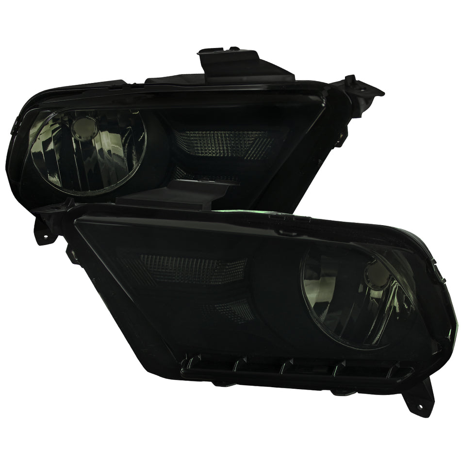 2010-2014 Ford Mustang Factory Style Headlights (Black Housing/Smoked Lens)
