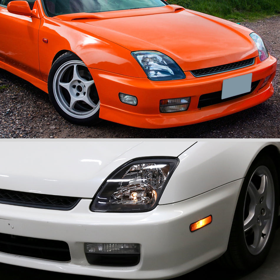 1997-2001 Honda Prelude Factory Style Headlights (Matte Black Housing/Clear Lens)