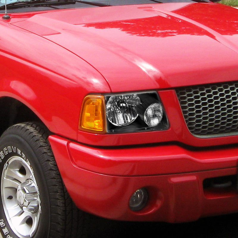 2001-2011 Ford Ranger Factory Style Crystal Headlights (Matte Black Housing/Clear Lens)