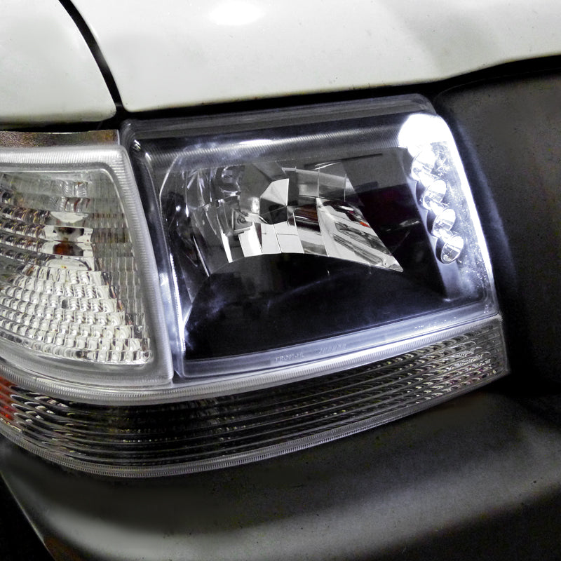 1998-2000 Ford Ranger Factory Style Headlights (Matte Black Housing/Clear Lens)