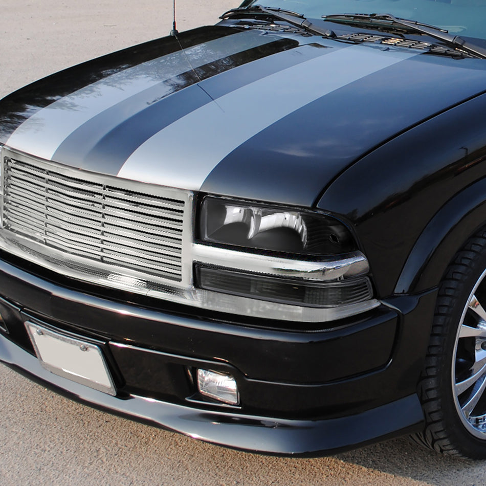 1998-2004 Chevrolet S10/Blazer Factory Style Headlights (Matte Black Housing/Clear Lens)