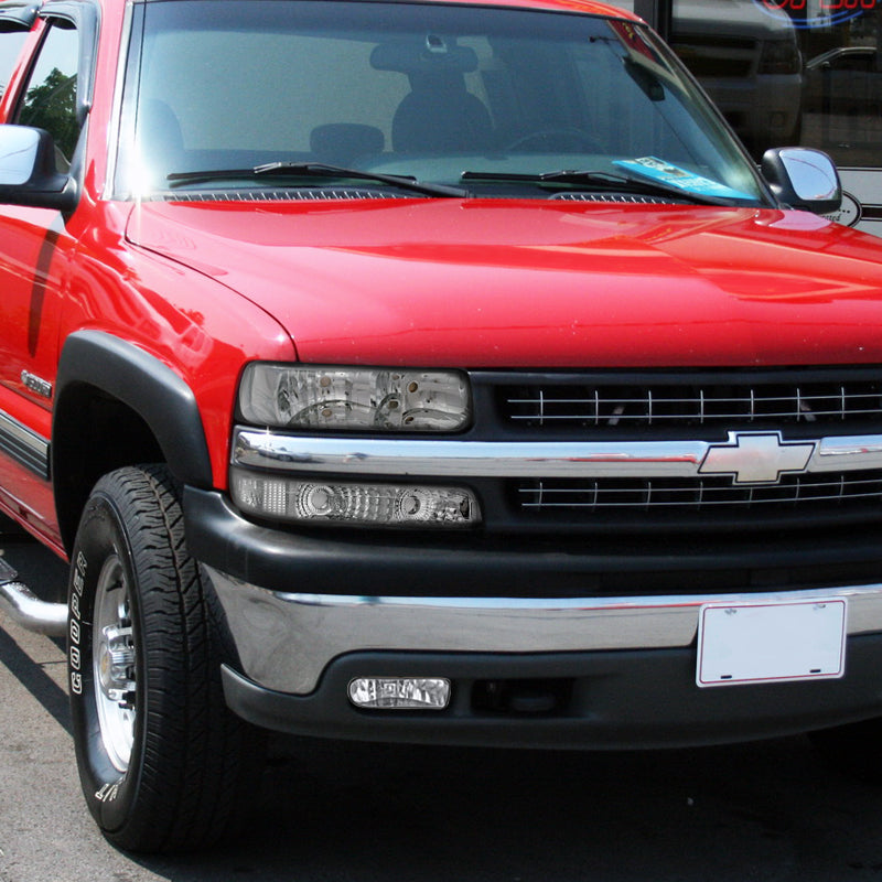 1999-2006 Chevrolet Silverado/Tahoe/Suburban Factory Style Headlights (Chrome Housing/Clear Lens)