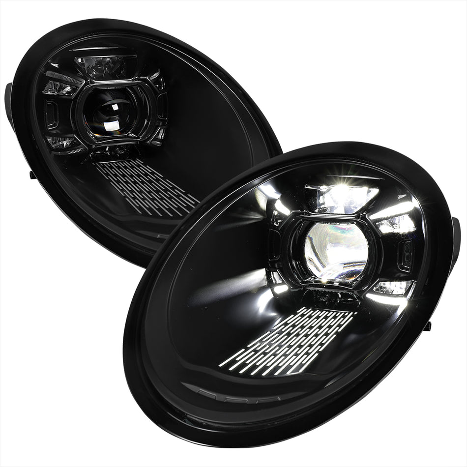 2009-2013 Porsche 911 997.2 LED Projector w/ DRL Headlights (Matte Black Housing / Glossy Black Accents / Clear Lens)