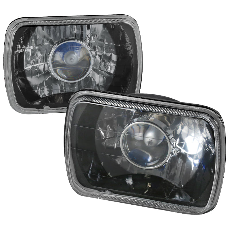 Universal 7"x6" H4 Projector Headlights (Matte Black Housing/Clear Lens)
