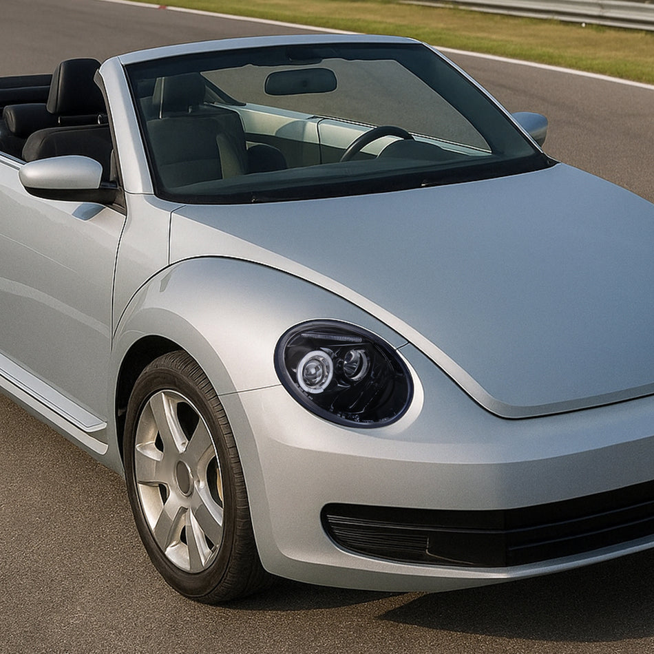 1998-2005 Volkswagen Beetle Halo Projector Headlights (Glossy Black Housing/Smoked Lens)