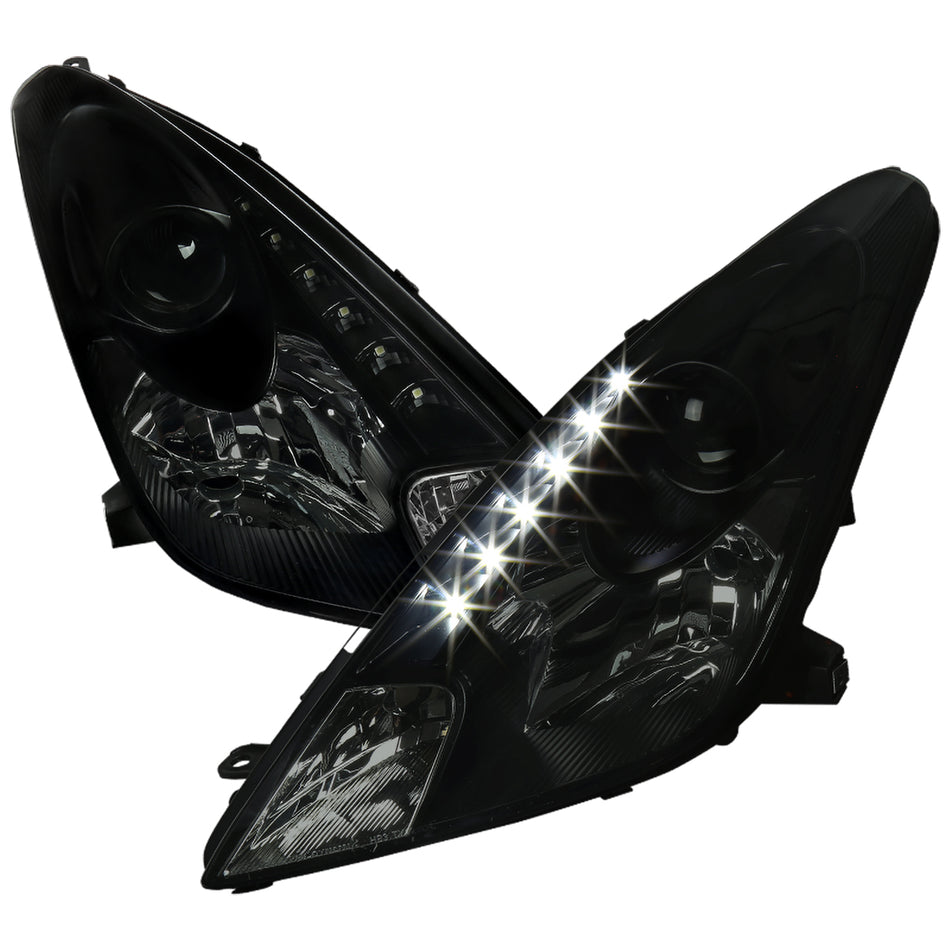 2000-2005 Toyota Celica Projector Headlights w/ SMD LED Light Strip (Black Housing/Smoked Lens)
