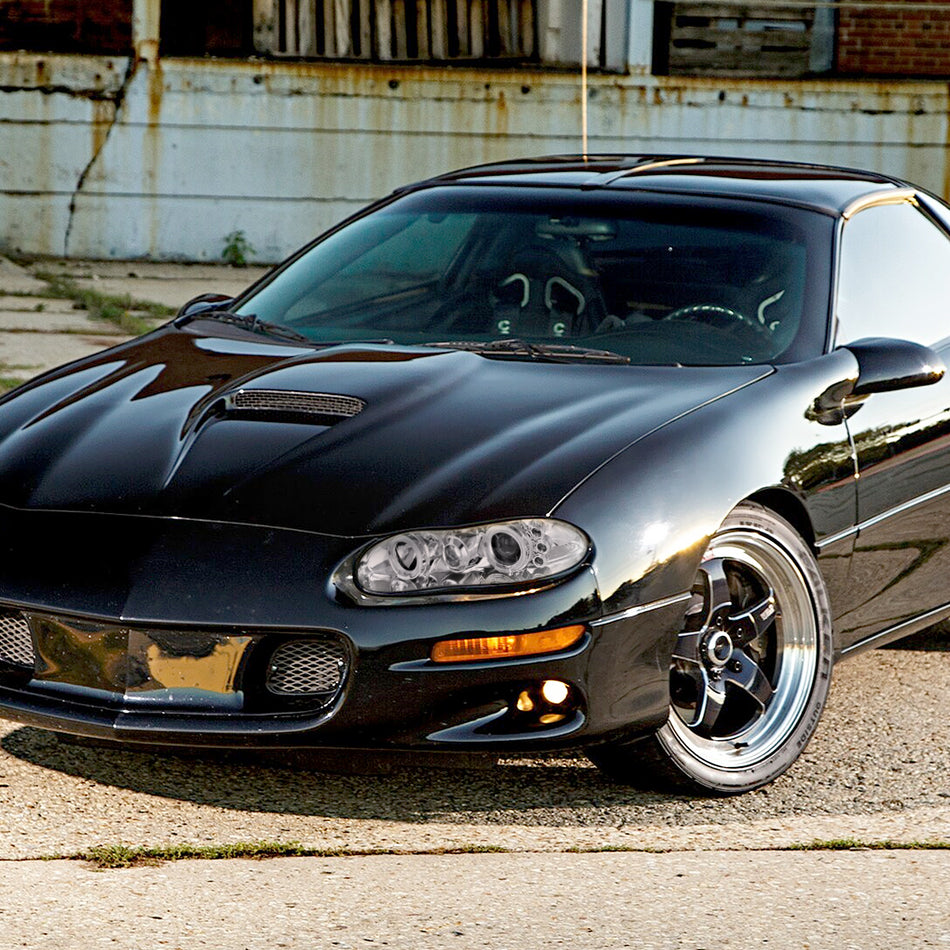 1998-2002 Chevrolet Camaro Dual Halo Projector Headlights (Chrome Housing/Clear Lens)
