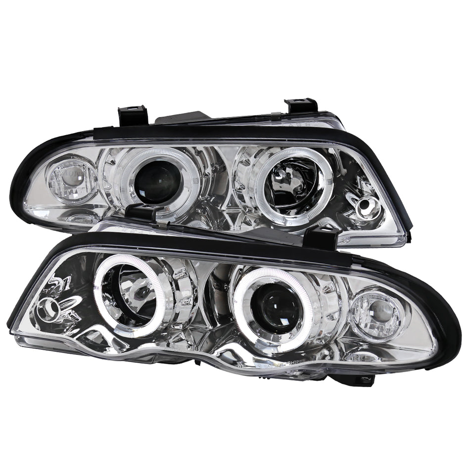 1999-2001 BMW E46 3 Series Sedan Dual Halo Projector Headlights (Chrome Housing/Clear Lens)