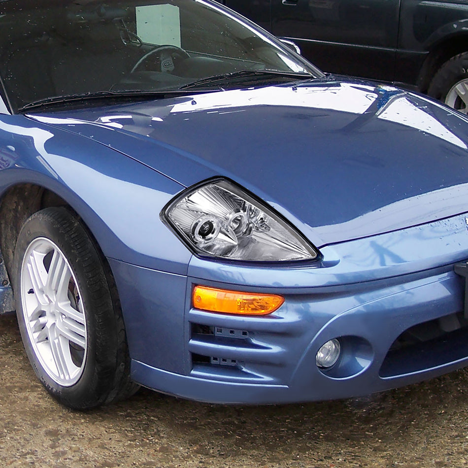 2000-2005 Mitsubishi Eclipse Dual Halo Projector Headlights (Chrome Housing/Clear Lens)