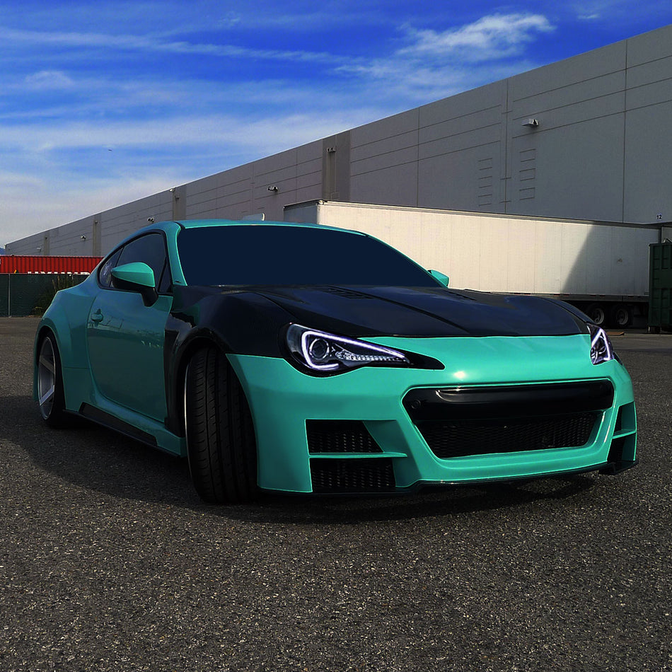 2012-2017 Toyota 86/ Scion FRS LED Bar Projector Headlights w/ LED Turn Signal Lights (Glossy Black Housing/Smoked Lens)