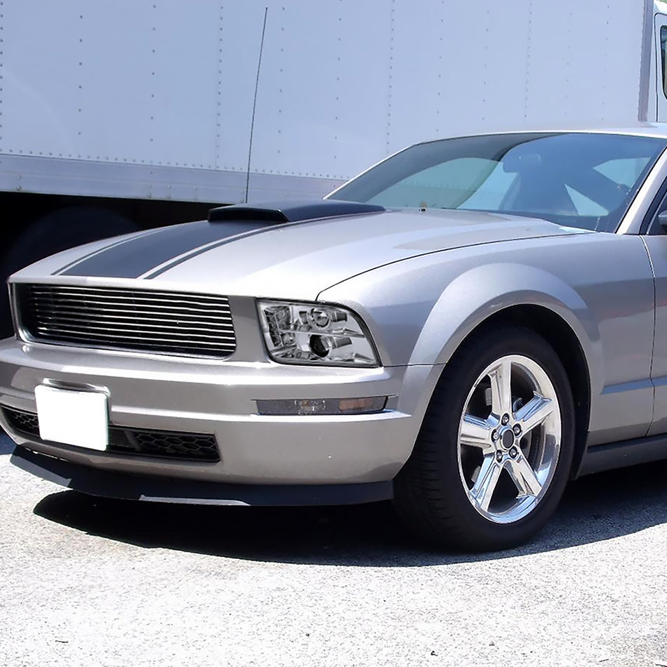 2005-2009 Ford Mustang Halo Projector Headlights w/ LED Light Strip (Chrome Housing/Clear Lens)
