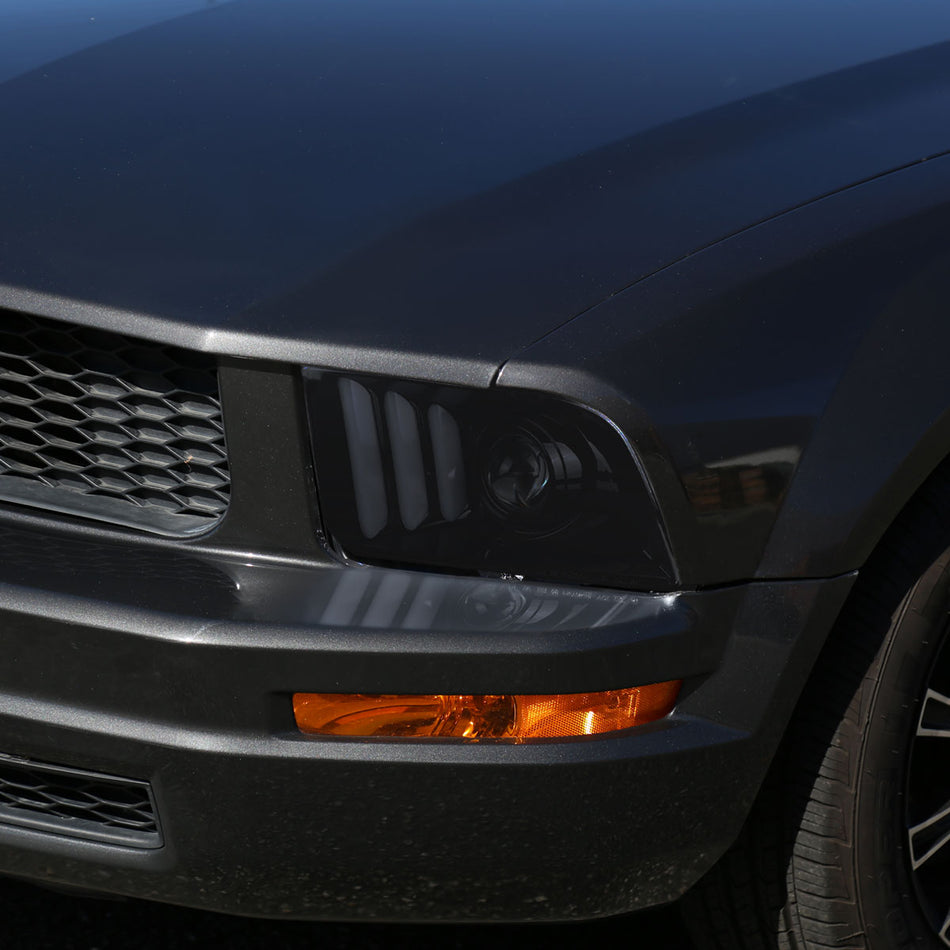 2005-2009 Ford Mustang LED Bar Projector Headlights (Chrome Housing/Smoked Lens)