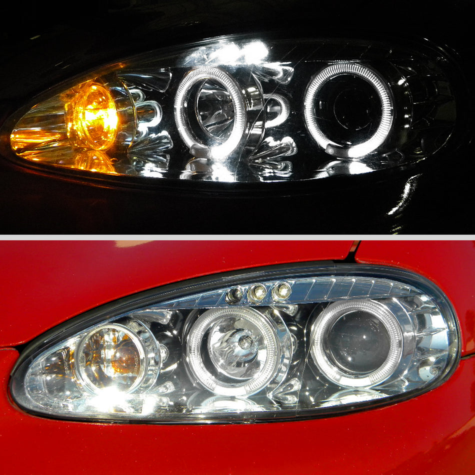 2001-2005 Mazda Miata MX-5 Dual Halo Projector Headlights (Chrome Housing/Clear Lens)