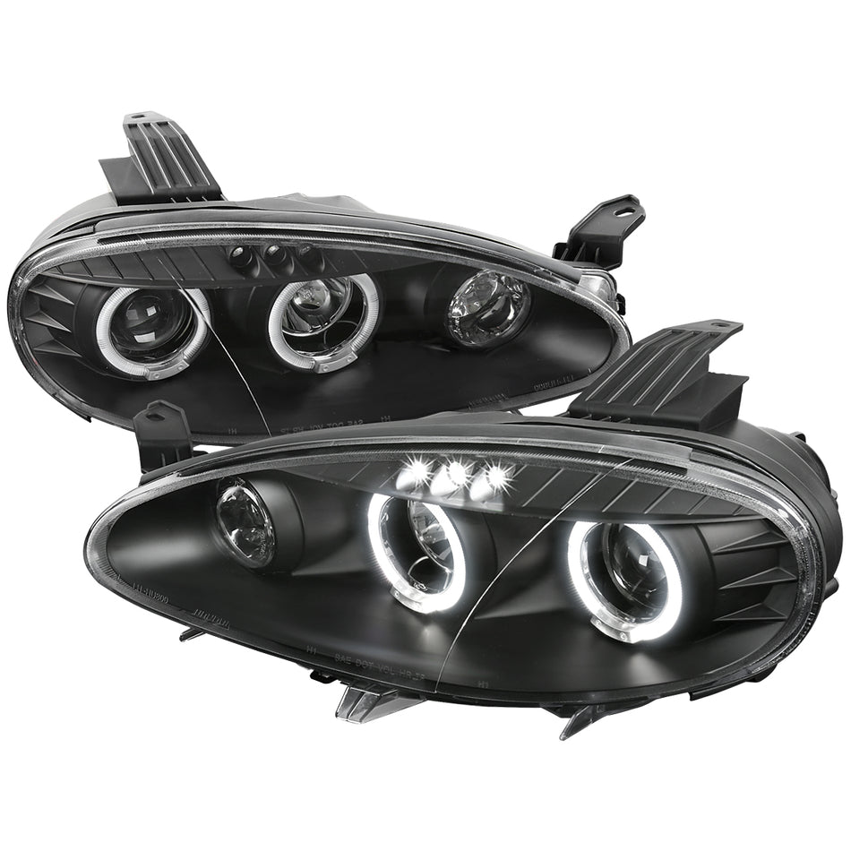 2001-2005 Mazda Miata MX-5 Dual Halo Projector Headlights (Matte Black Housing/Clear Lens)