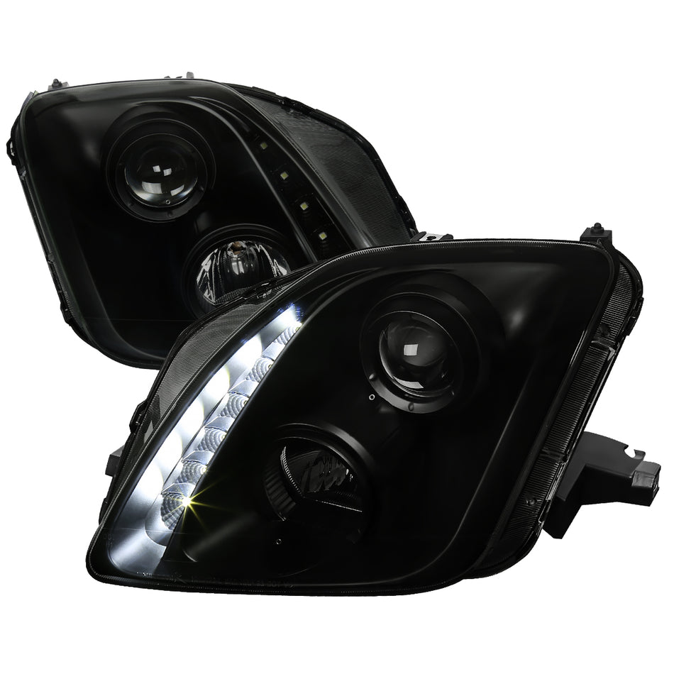 1997-2001 Honda Prelude Projector Headlights w/ SMD LED Light Strip (Black Housing/Smoked Lens)