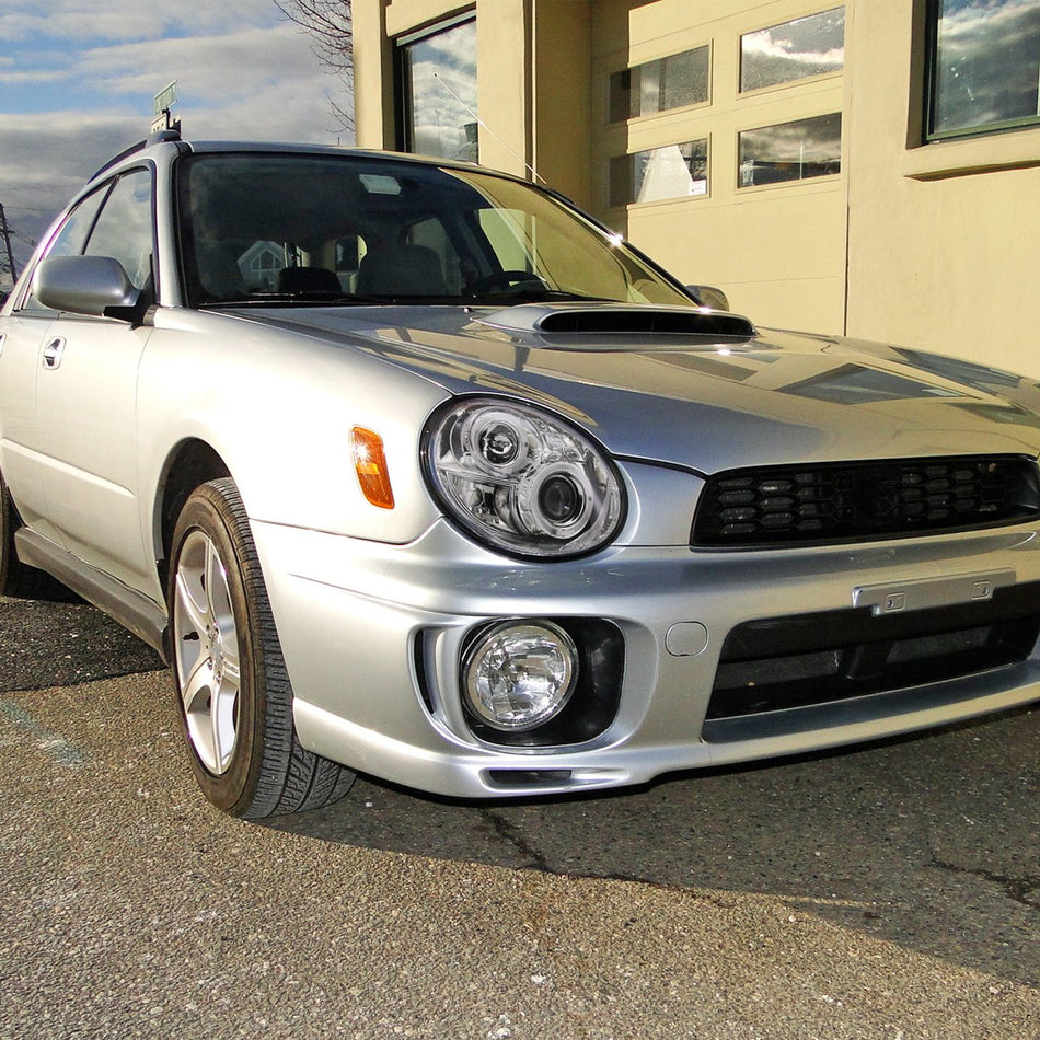 2002-2003 Subaru Impreza Dual Halo Bug Eye Projector Headlights (Chrome Housing/Clear Lens)