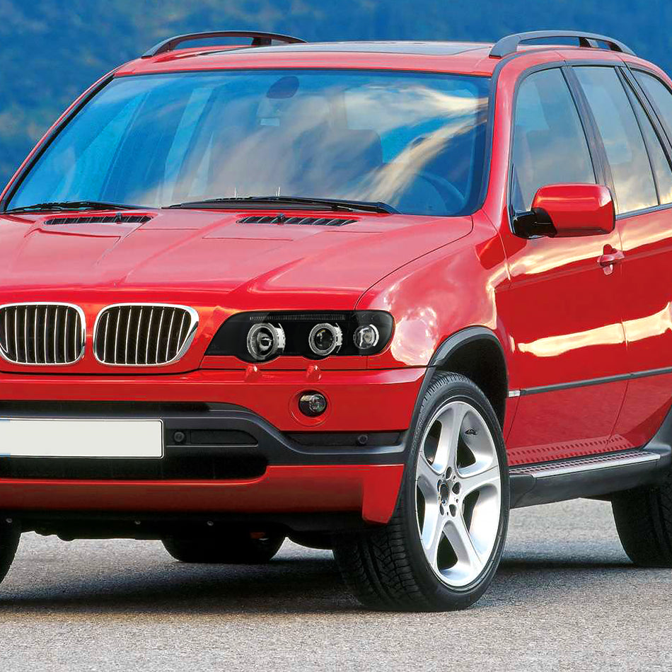 2001-2003 BMW E53 X5 Dual Halo Projector Headlights (Matte Black Housing/Clear Lens)
