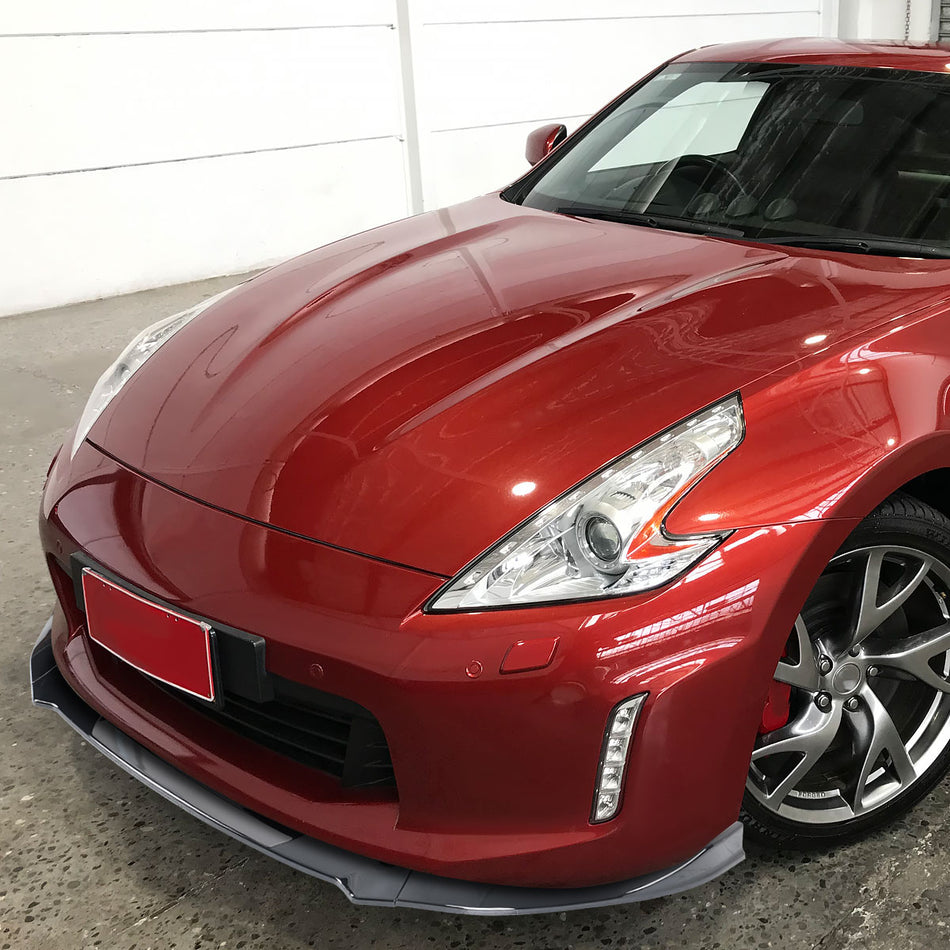2009-2012 Nissan 370Z Glossy Black 3PC Front Bumper Lip Splitter Kit