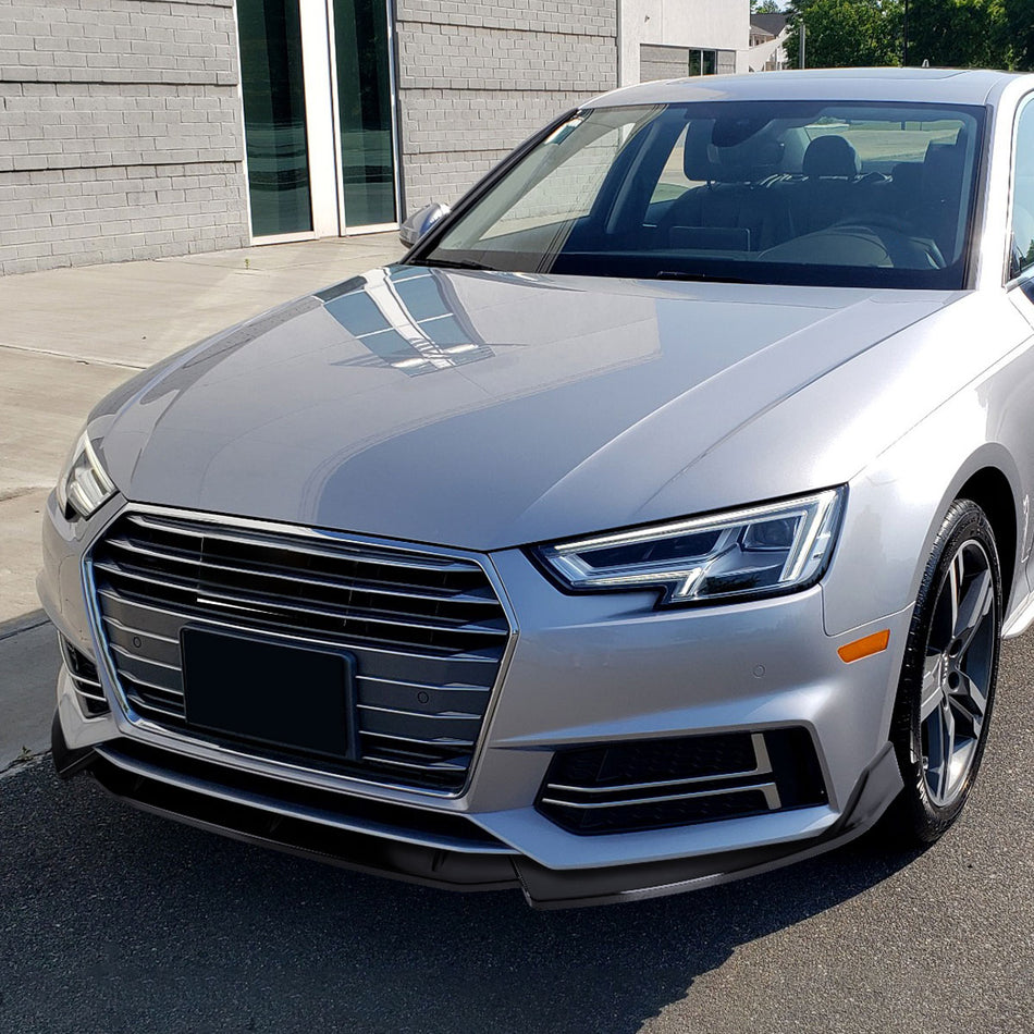 2017-2018 Audi A4/S4 Glossy Black 3PC Front Bumper Lip Splitter Kit