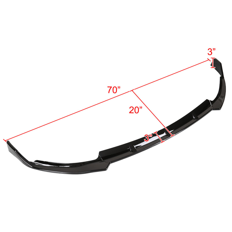 2019-2021 Mercedes Benz W205 C Class Glossy Black Polypropylene 3PC Bumper Lip