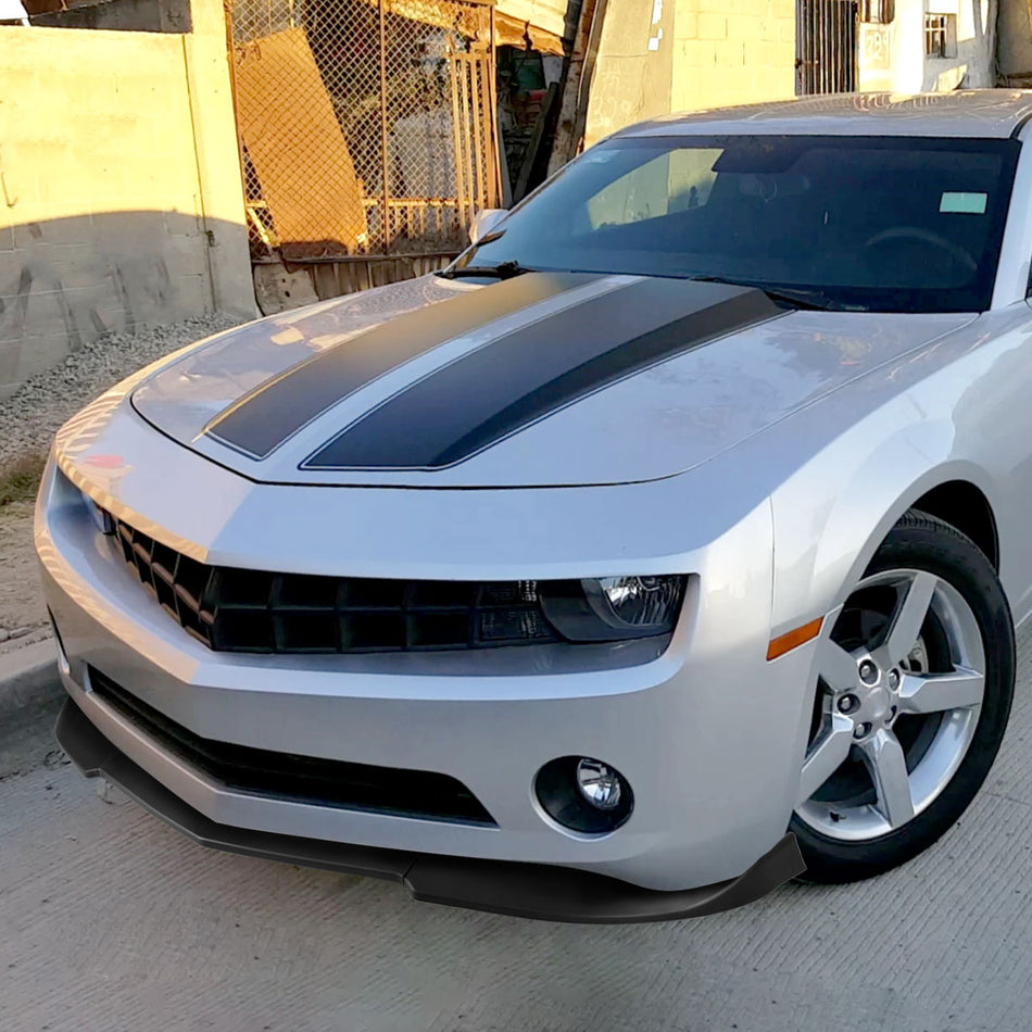 2010-2013 Chevrolet Camaro V6 Matte Black 3PC Front Bumper Lip Splitter Kit