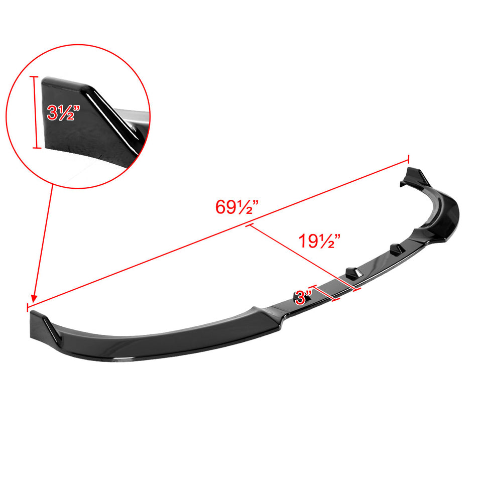 2019-2021 BMW 3-Series G20/G21 Glossy Black 3PC Front Bumper Lip Splitter Kit