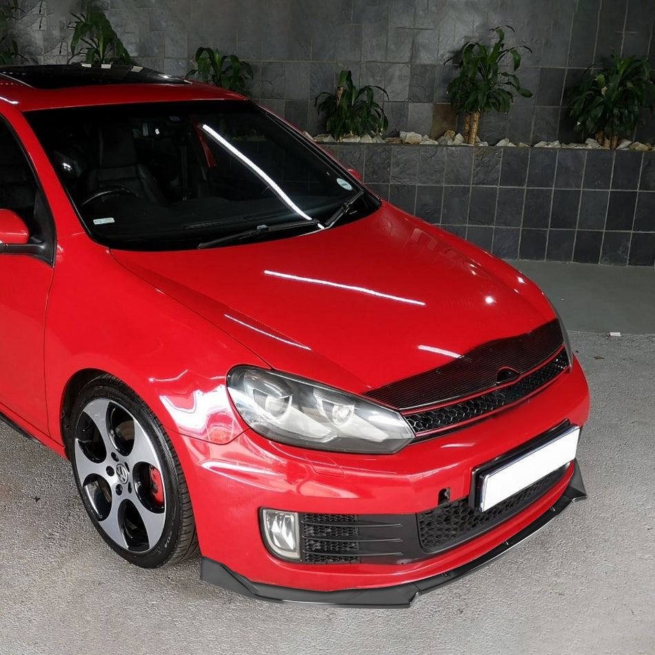 2010-2013 Volkswagen Golf/GTI Glossy Black 3PC Front Bumper Lip Splitter Kit