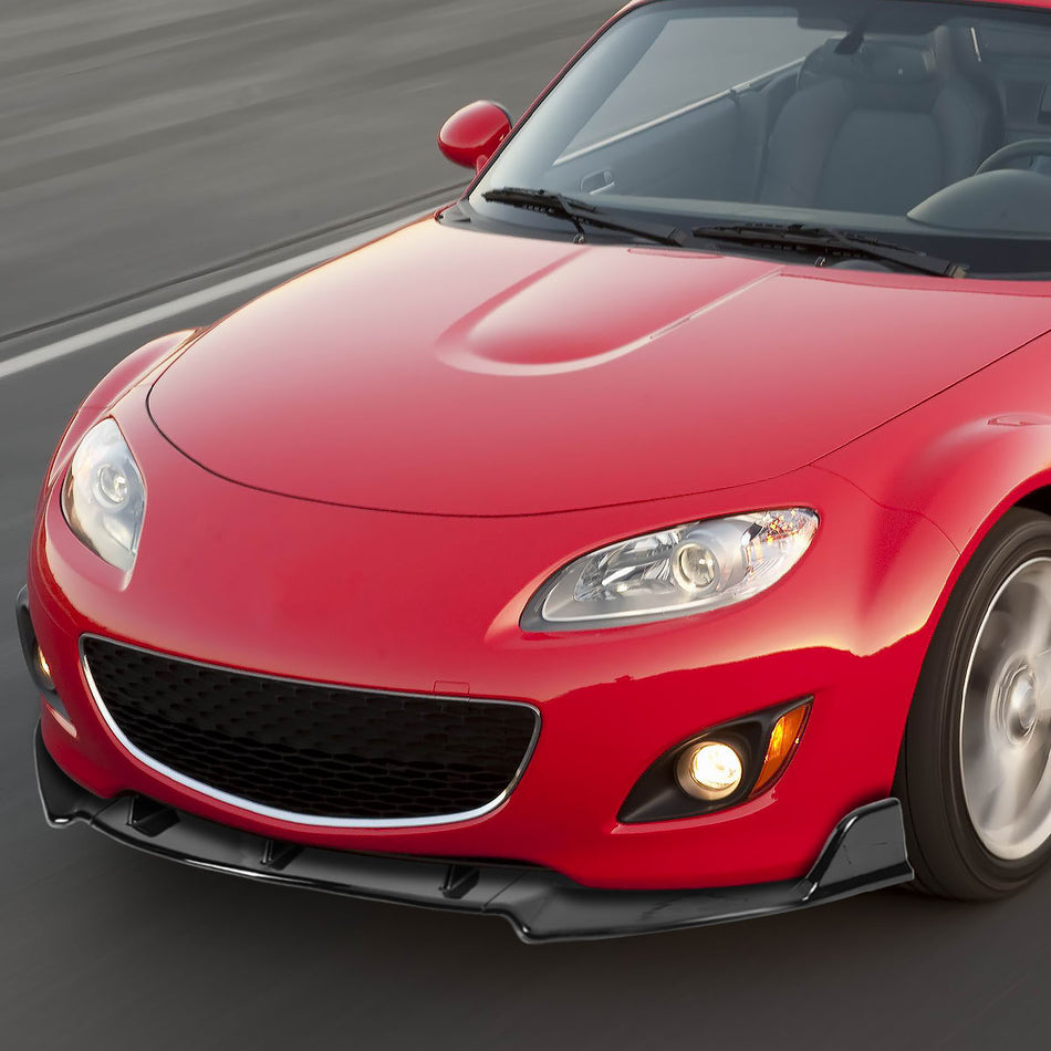 2009-2012 Mazda Miata MX-5 Glossy Black 3PC Front Bumper Lip Splitter Kit