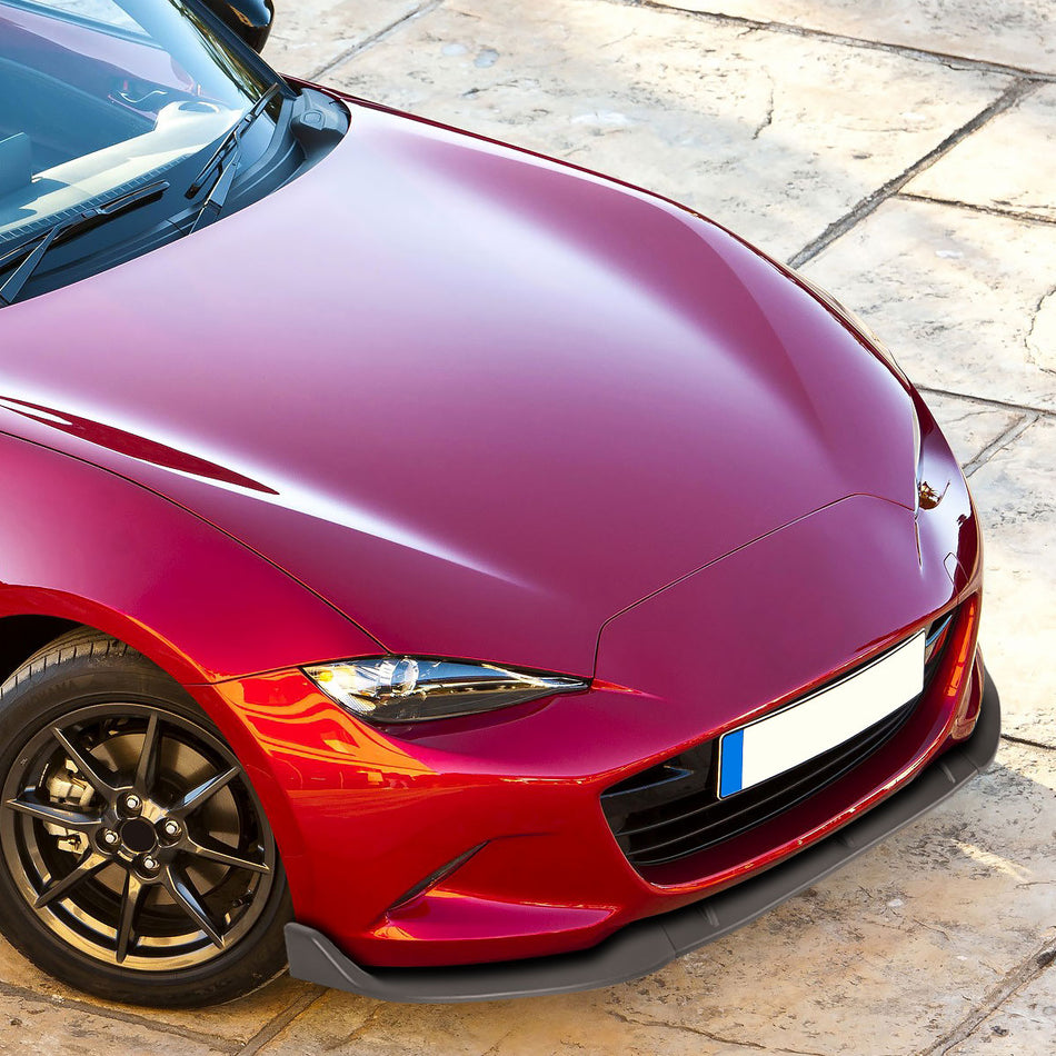 2016-2025 Mazda Miata MX-5 Matte Black 3PC Front Bumper Lip Splitter Kit