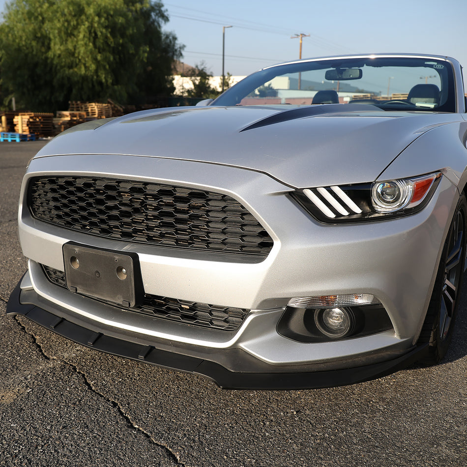 2015-2017 Ford Mustang Matte Black Polypropylene 3PC Bumper Lip