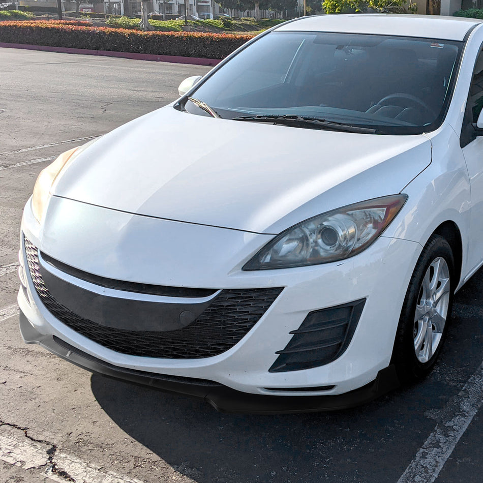 2010-2011 Mazda 3 S-Sport Matte Black 3PC Front Bumper Lip Splitter Kit