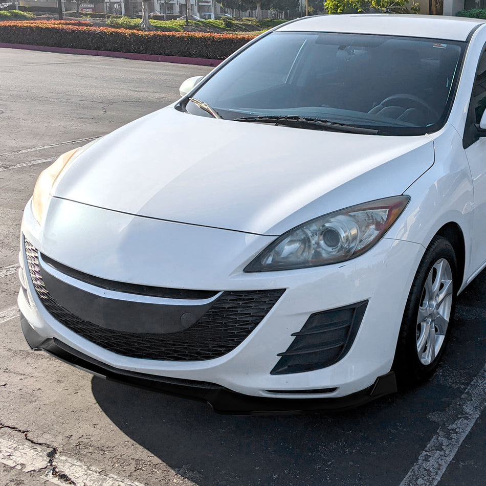 2010-2011 Mazda 3 S-Sport Glossy Black 3PC Front Bumper Lip Splitter Kit