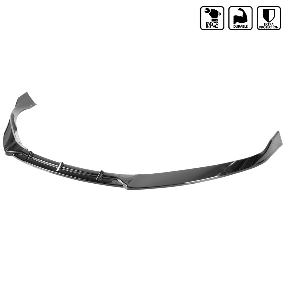 2016-2020 Tesla Model S Glossy Black 3PC Front Bumper Lip Splitter Kit