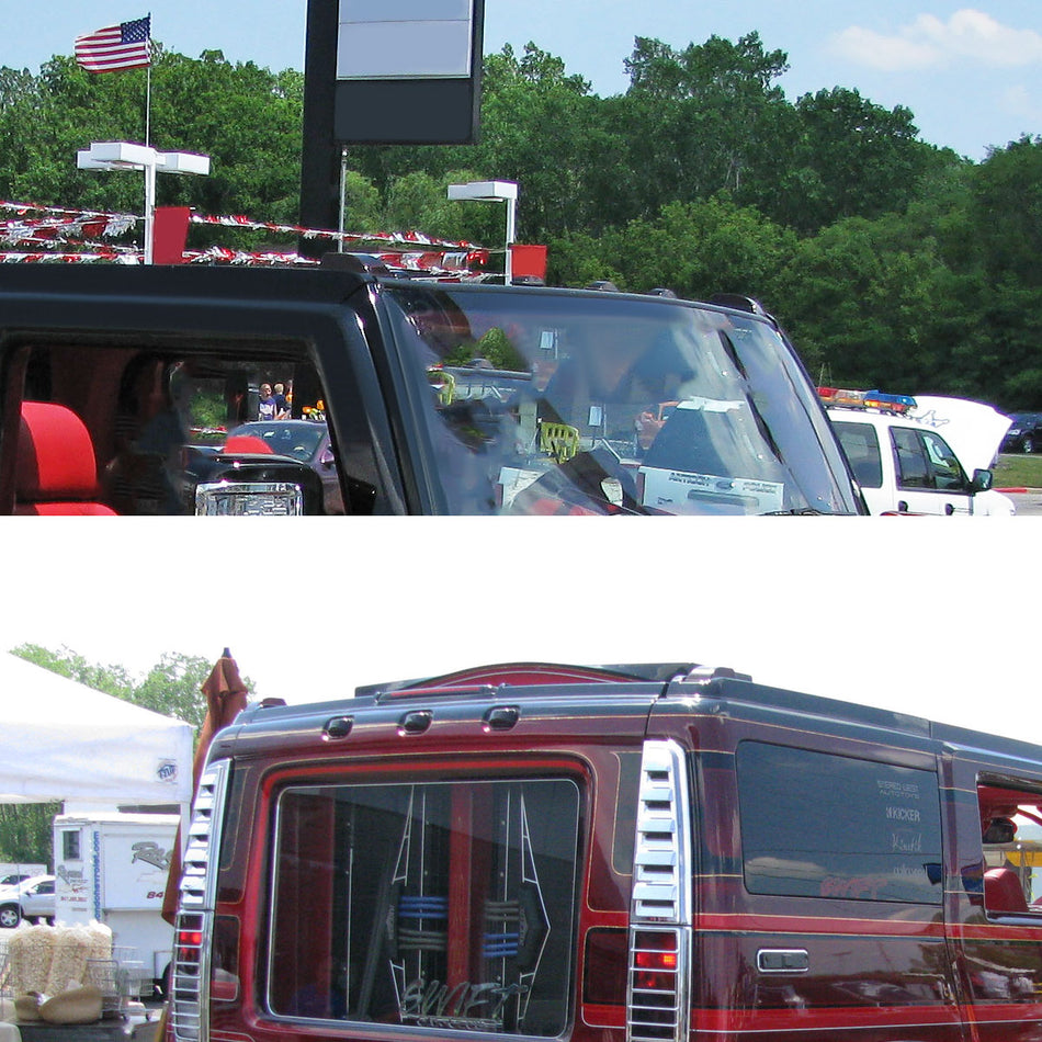 2003-2009 Hummer H2 / 2005-2009 H2 SUT 10PC Roof Top LED Cab Marker Lights (Chrome Housing/Smoked Lens)