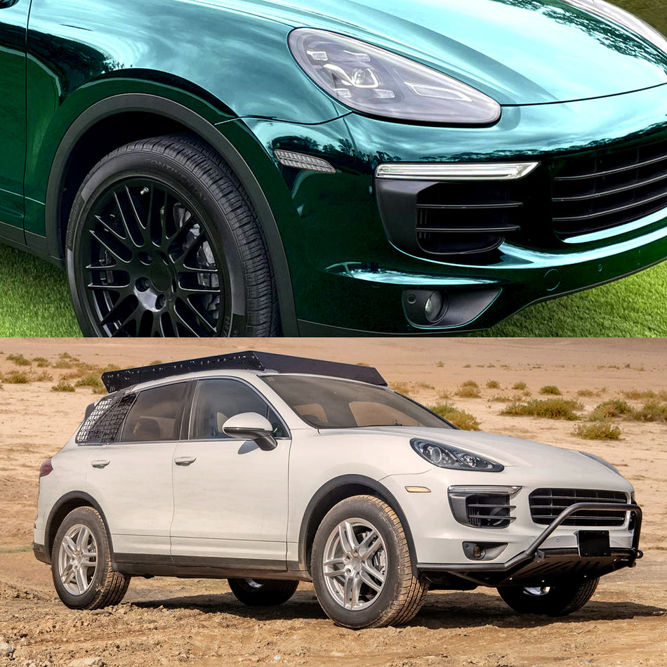 2015-2018 Porsche Cayenne 958 Front Bumper LED Side Marker Turn Signal Lights (Chrome Housing / Clear Lens)